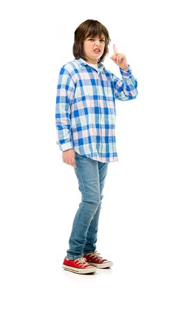 model isolated white background nag scold anger pointingの写真素材