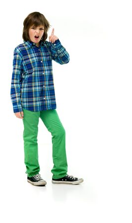 model isolated white background nag scold anger pointingの写真素材