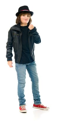 model isolated white background showing fistの写真素材
