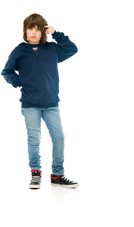 male kid child model isolated white backgroundの写真素材