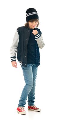 model isolated white background showing fistの写真素材