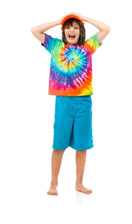 male kid child model isolated white backgroundの写真素材