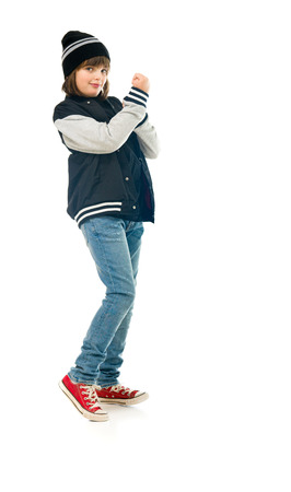male kid child model isolated white backgroundの写真素材