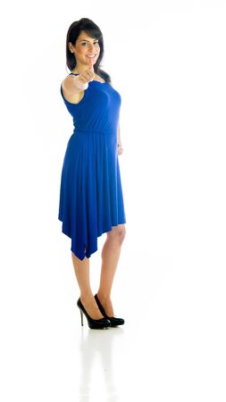 model isolated white background thumbs up posivityの写真素材