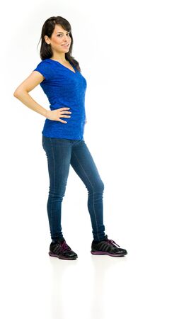 female woman model isolated white backgroundの写真素材