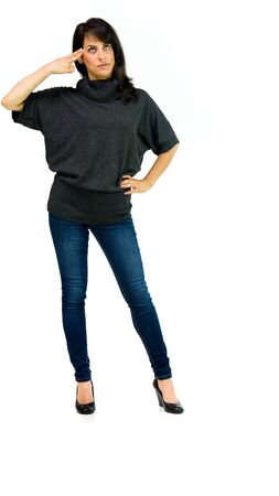 female woman model isolated white backgroundの写真素材