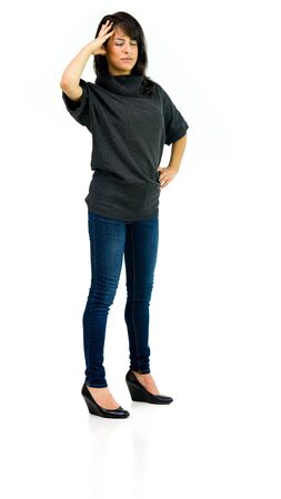 female woman model isolated white backgroundの写真素材
