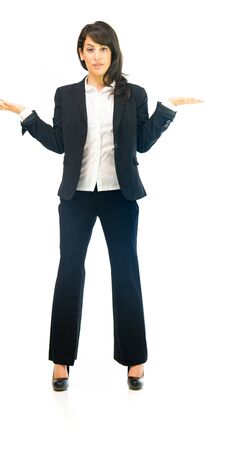 model isolated white background uncertained puzzled confusedの写真素材