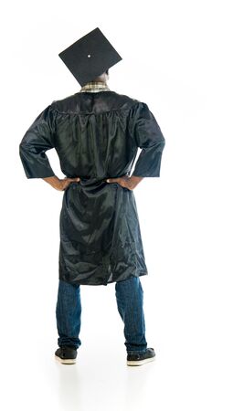 black man model isolated white backgroundの写真素材