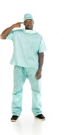 black man model isolated white backgroundの写真素材