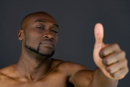 model isolated white background thumbs up posivityの写真素材