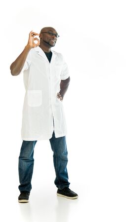 model isolated white background  ok hand sign gestureの写真素材