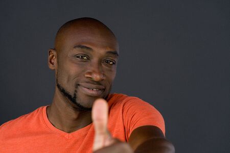 model isolated white background thumbs up posivityの写真素材