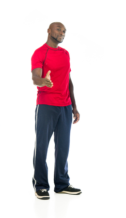 model isolated white background hand shake welcomingの写真素材