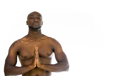 model isolated white background praying reiligion wishの写真素材
