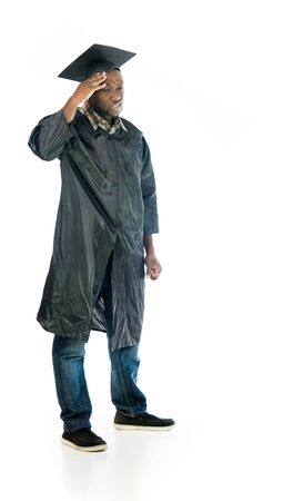 black man model isolated white backgroundの写真素材