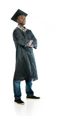 black man model isolated white backgroundの写真素材