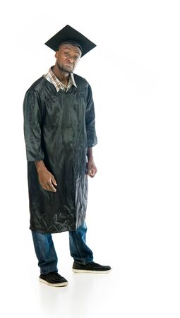 black man model isolated white backgroundの写真素材