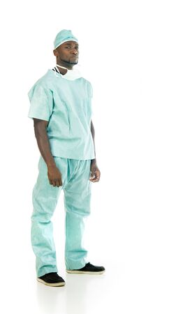 black man model isolated white backgroundの写真素材