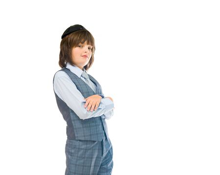 male kid child model isolated white backgroundの写真素材