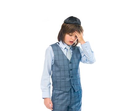 male kid child model isolated white backgroundの写真素材