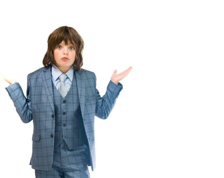 model isolated white background uncertained puzzled confusedの写真素材