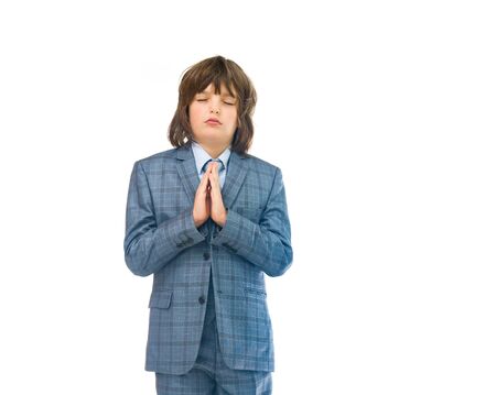 model isolated white background praying reiligion wishの写真素材