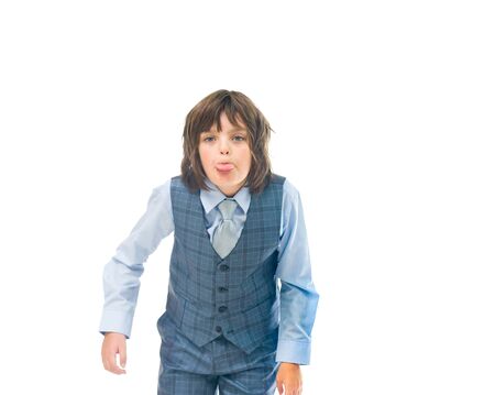 male kid child model isolated white backgroundの写真素材