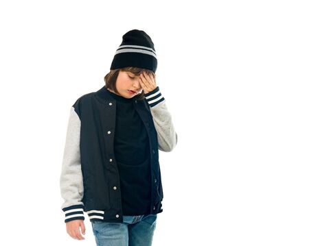 male kid child model isolated white backgroundの写真素材