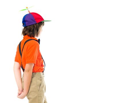 male kid child model isolated white backgroundの写真素材