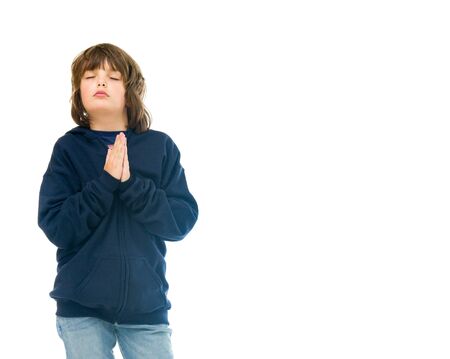 model isolated white background praying reiligion wishの写真素材