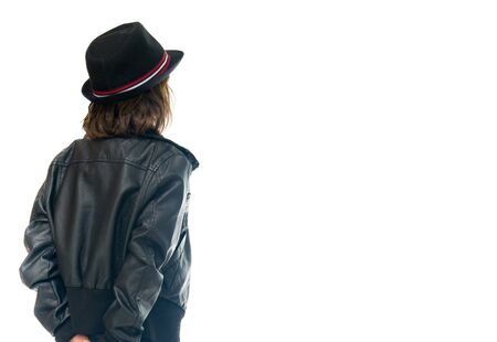 male kid child model isolated white backgroundの写真素材