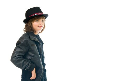 male kid child model isolated white backgroundの写真素材