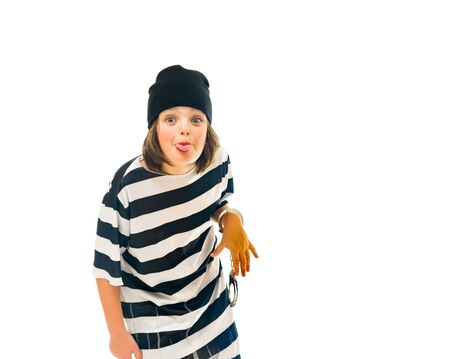 male kid child model isolated white backgroundの写真素材
