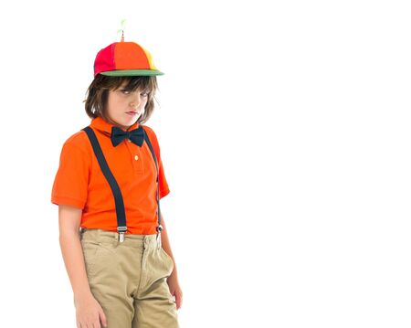 male kid child model isolated white backgroundの写真素材