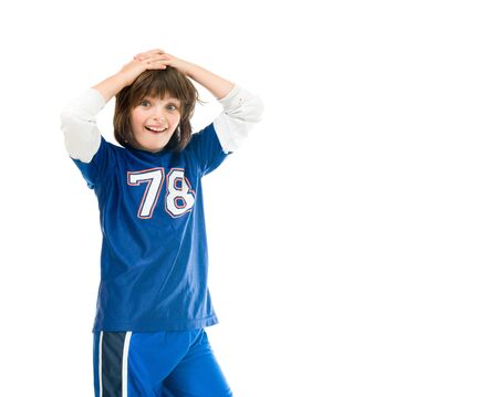 male kid child model isolated white backgroundの写真素材