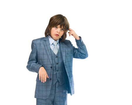 male kid child model isolated white backgroundの写真素材