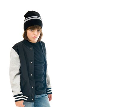 male kid child model isolated white backgroundの写真素材