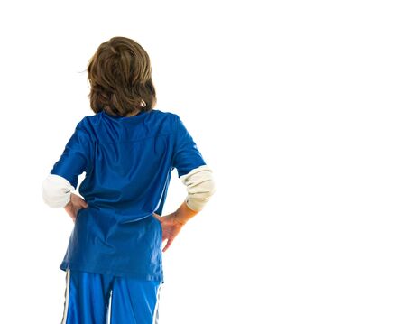 male kid child model isolated white backgroundの写真素材
