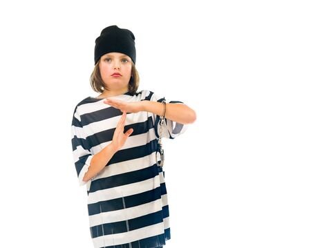 model isolated white background break hand gesture tired time offの写真素材