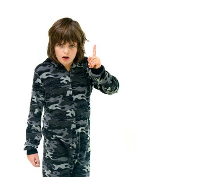 model isolated white background nag scold anger pointingの写真素材
