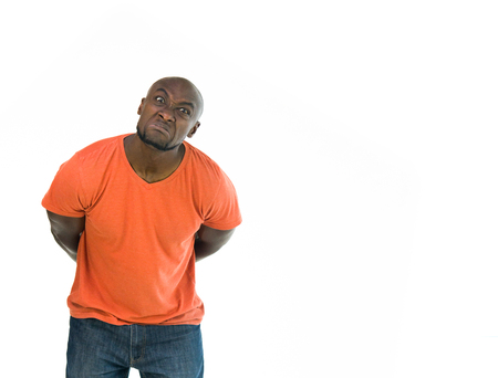 black man model isolated white background