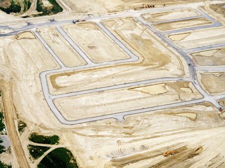 High angle view of construction site, at day, Toronto, Ontario, Canada. aerial picture from ontario...