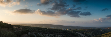 Scenic landscape during sunset, Crete, Greeceの写真素材