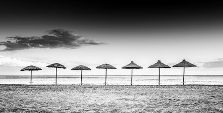 Empty beach during sunset; Crete; Greeceの写真素材