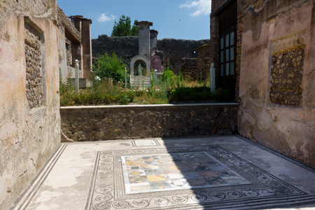 Ruined structure of ancient city; Pompeii; Italyの写真素材