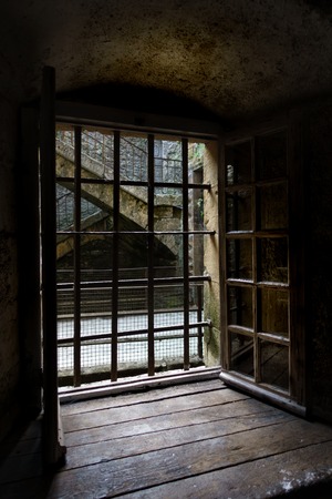 Metal grill of house; Belgium