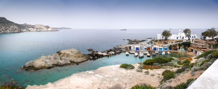 Aerial view of Milos island Greeceの写真素材
