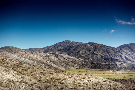 Distant view of mountain peak Crete Greece Europeの写真素材
