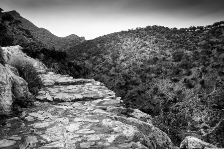 Footpath towards hill Crete Greeceの写真素材